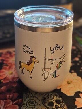 New Polar Camel 12oz Stemless Stainless Steel  "Unicorn" Wine Tumbler